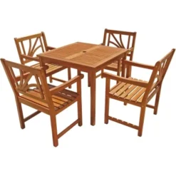 Indoba® Gartenmöbel-Set 5-teilig Lotus Tisch Quadratisch FSC®