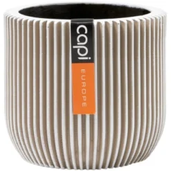 Capi Pflanztopf Groove Kugel Oval Elfenbein 17 Cm X 15 Cm