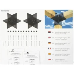 Nesling Eckelement Pergola Kit Grau 2-teilig -Gartengeschäft 1243104 1346 J16830 5