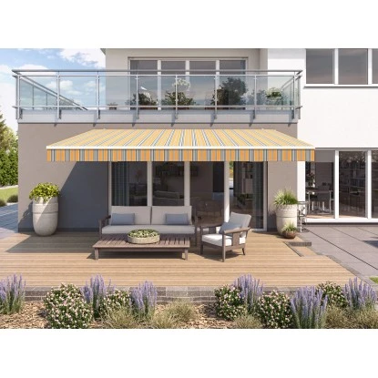 Wismar Gelenkarmmarkise Classic 400 Cm X 350 Cm Gelb-Grau 3 Wismar Gelenkarmmarkise Classic 400 Cm X 350 Cm Gelb-Grau – Bild 3