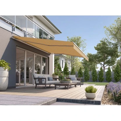 Wismar Gelenkarmmarkise Classic 400 Cm X 350 Cm Gelb-Grau 4 Wismar Gelenkarmmarkise Classic 400 Cm X 350 Cm Gelb-Grau – Bild 4