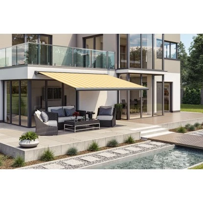 Wismar Kassettenmarkise S-Compact 500 Cm X 200 Cm Gelb-Weiß-Grau 2 Wismar Kassettenmarkise S-Compact 500 Cm X 200 Cm Gelb-Weiß-Grau – Bild 2