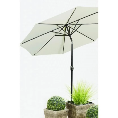 Gartenfreude Marktschirm Ø 270 Cm Creme Mit Kurbelmechanik 2 Gartenfreude Marktschirm Ø 270 Cm Creme Mit Kurbelmechanik – Bild 2