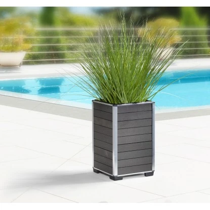 Gartenfreude Pflanzgefäß WPC Eckig 27 Cm X 27 Cm X 44 Cm Anthrazit 2 Gartenfreude Pflanzgefäß WPC Eckig 27 Cm X 27 Cm X 44 Cm Anthrazit – Bild 2