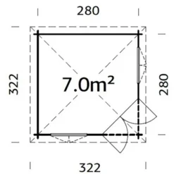 Palmako Holz-Pavillon Melanie 217 Cm X 280 Cm X 280 Cm -Gartengeschäft 161204 4980 Grundriss 2