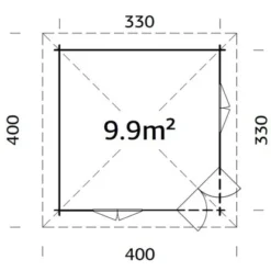 Palmako Holz-Pavillon Melanie Klar Imprägniert 330 Cm X 330 Cm Inkl.Fußboden -Gartengeschäft 161205 4980 Grundriss
