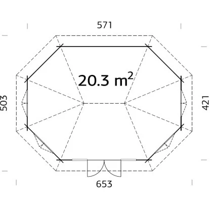 Palmako Holz-Pavillon Hanna Grau Tauchgrundiert BxT: 571 Cm X 421 Cm 3 Palmako Holz-Pavillon Hanna Grau Tauchgrundiert BxT: 571 Cm X 421 Cm – Bild 3