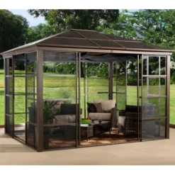 Sojag Aluminium Pavillon Castel 10 X 12 Bronze 298 Cm X 362 Cm X 283 Cm
