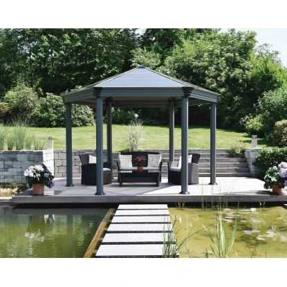 Palram - Canopia Gartenpavillon Roma 4.1 X 3.6 Anthrazit 2 Palram - Canopia Gartenpavillon Roma 4.1 X 3.6 Anthrazit – Bild 2