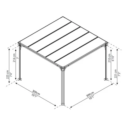 Palram - Canopia Gartenpavillon Milano 3.1 X 3.1 Anthrazit 3 Palram - Canopia Gartenpavillon Milano 3.1 X 3.1 Anthrazit – Bild 3