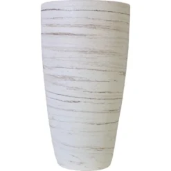 Vase Lava-ConicaØ 19 Cm X 35 Cm Creme-Marmorisiert