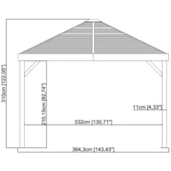Sojag Aluminium Pavillon South Beach 12 X 12 Anthrazit 363 Cm X 363 Cm X 310 Cm -Gartengeschäft 1 sj05500southbeach12x12 5