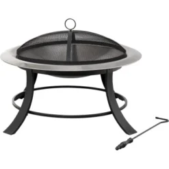 Tepro Feuerstelle Silver City 74 X 50 X 74 Cm (B X H X T) Schwarz/Edelstahl