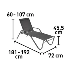 Sonnenliege Pacora Aus Textilen Anthrazit XL -Gartengeschäft 2092443 VM01