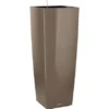 Lechuza Pflanzgefäß Cubico Alto Premium 40 Cm X 40 Cm Taupe Hochglanz