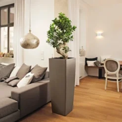 Lechuza Pflanzgefäß Cubico Alto Premium 40 Cm X 40 Cm Taupe Hochglanz -Gartengeschäft 261659 4186 3