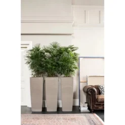 Lechuza Pflanzgefäß Cubico Alto Premium 40 Cm X 40 Cm Taupe Hochglanz -Gartengeschäft 261659 4186 4