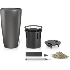 Lechuza Pflanzgefäß Rondo Premium Ø 40 Cm X 75 Cm Anthrazit Metallic -Gartengeschäft 261963 4186 2