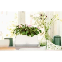 Lechuza Pflanzgefäß Yula Pflanztasche 38 Cm X 17 Cm X 33 Cm Weiß-Grau -Gartengeschäft 262795 4186 4