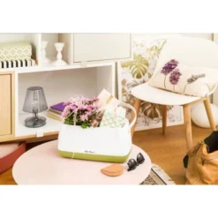 Lechuza Pflanzgefäß Yula Pflanztasche 38 Cm X 17 Cm X 33 Cm Weiß-Grün -Gartengeschäft 262798 4186 4