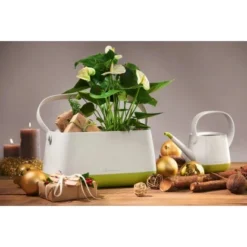Lechuza Pflanzgefäß Yula Pflanztasche 38 Cm X 17 Cm X 33 Cm Weiß-Grün -Gartengeschäft 262798 4186 5