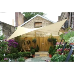 Perel Viereck-Sonnensegel 360 Cm X 360 Cm Creme