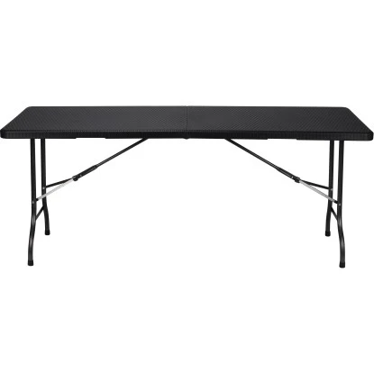 Perel Klapptisch Polyrattan-Optik 180 Cm X 75 Cm Schwarz 7 Perel Klapptisch Polyrattan-Optik 180 Cm X 75 Cm Schwarz – Bild 7