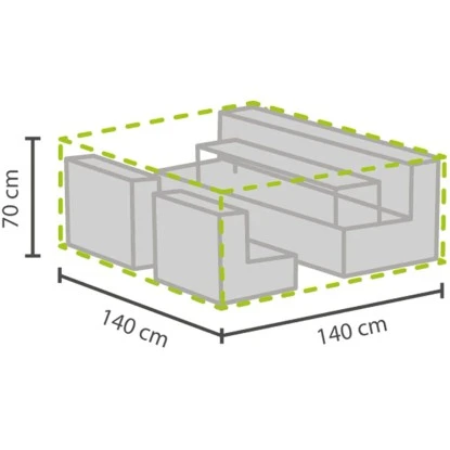 Perel Garten-Schutzhülle XS Für Lounge-Gruppen 70 Cm X 140 Cm X 140 Cm 2 Perel Garten-Schutzhülle XS Für Lounge-Gruppen 70 Cm X 140 Cm X 140 Cm – Bild 2
