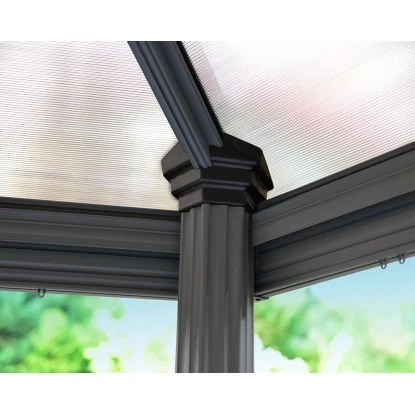 Palram - CanopiaRoma 4 X 3.6 GartenPavillon Anthrazit Inkl. LED Set 6 Palram - CanopiaRoma 4 X 3.6 GartenPavillon Anthrazit Inkl. LED Set – Bild 6