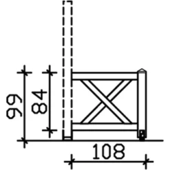 Skan Holz Brüstung Andreaskreuz 108 X 84 Cm Fichte Nussbaum -Gartengeschäft 2 zubehoer bild2 210008 03