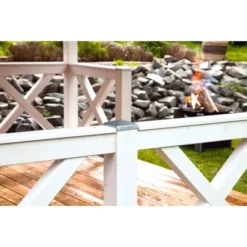 Skan Holz Brüstung Andreaskreuz 108 X 84 Cm Fichte Nussbaum -Gartengeschäft 2 zubehoer bild3 210008 03