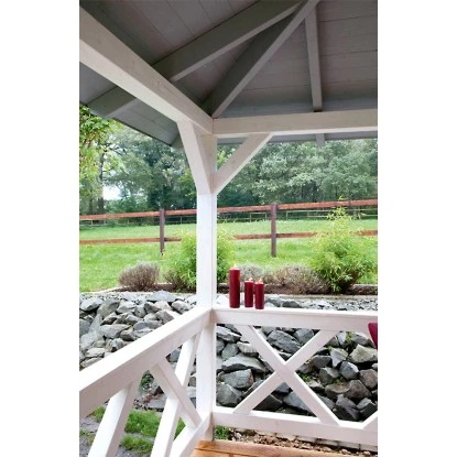 Skan Holz Brüstung Andreaskreuz 400 X 84 Cm Fichte Weiß 3 Skan Holz Brüstung Andreaskreuz 400 X 84 Cm Fichte Weiß – Bild 3