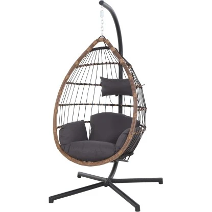 Siena Garden Salerno Hängekorb Schwarz - Natur Gestell Stahl 1 Siena Garden Salerno Hängekorb Schwarz - Natur Gestell Stahl