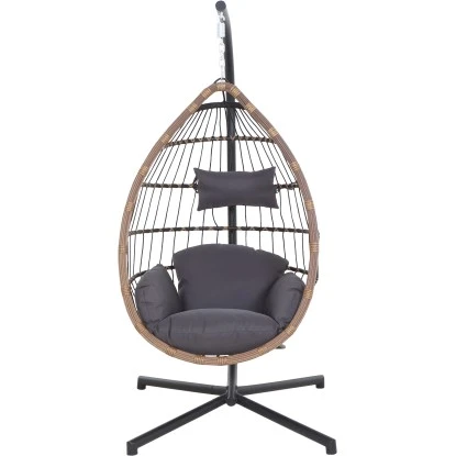 Siena Garden Salerno Hängekorb Schwarz - Natur Gestell Stahl 2 Siena Garden Salerno Hängekorb Schwarz - Natur Gestell Stahl – Bild 2