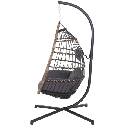 Siena Garden Salerno Hängekorb Schwarz - Natur Gestell Stahl 6 Siena Garden Salerno Hängekorb Schwarz - Natur Gestell Stahl – Bild 6