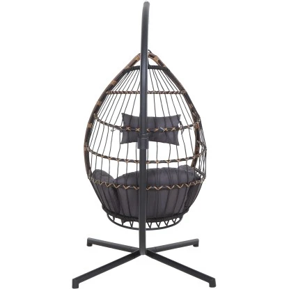 Siena Garden Salerno Hängekorb Schwarz - Natur Gestell Stahl 7 Siena Garden Salerno Hängekorb Schwarz - Natur Gestell Stahl – Bild 7