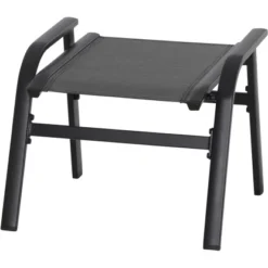 Siena Garden Solana Hocker Matt Anthrazit-Silber-Schwarz Gestell Aluminium