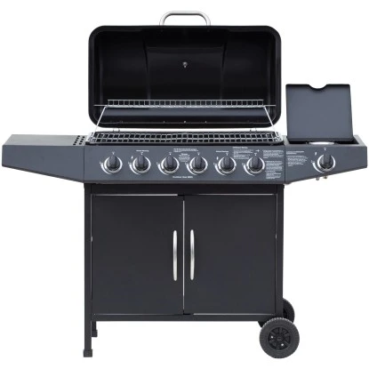 El Fuego Gasgrill Dayton 6-Brenner + Seitenbrenner Schwarz Ca. 133 X 97 X 54 Cm 2 El Fuego Gasgrill Dayton 6-Brenner + Seitenbrenner Schwarz Ca. 133 X 97 X 54 Cm – Bild 2