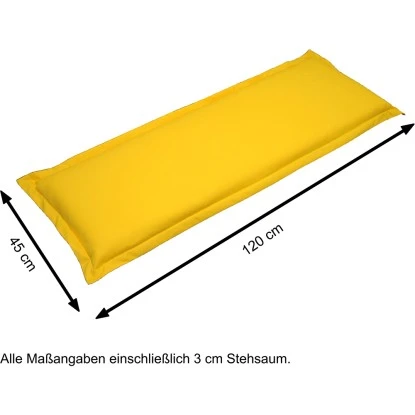 Indoba® Bankauflage Premium 95°C Vollwaschbar Gelb 120x45 Cm 5 Indoba® Bankauflage Premium 95°C Vollwaschbar Gelb 120x45 Cm – Bild 5