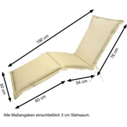 Indoba® Polsterauflage Deck Chair Premium 95°C Vollwaschbar Beige 190x50 Cm 9 Indoba® Polsterauflage Deck Chair Premium 95°C Vollwaschbar Beige 190x50 Cm -Gartengeschäft 357052 11001300 05