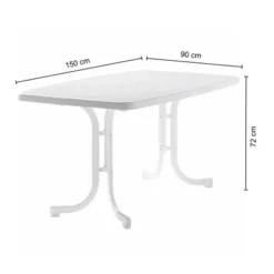 Sieger Klapptisch Rechteckig Weiß Marmordekor 150 Cm X 90 Cm 7 Sieger Klapptisch Rechteckig Weiß Marmordekor 150 Cm X 90 Cm -Gartengeschäft 3642048 VM 01
