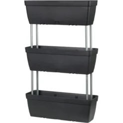 Deroma Trio Pflanzkasten Enjoy 49 Cm X 16 Cm X80 Cm Anthrazit