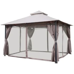Moskitonetz Für Pavillon Amora 310 Cm X 205 Cm Schwarz 4 Stk.