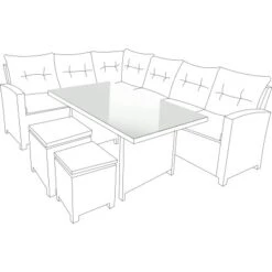(Ersatz-)Glasplatte Für Esstisch Elfrieda Eck-Dining-Set Transparent -Gartengeschäft 4007871122172 30
