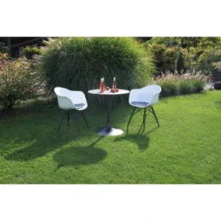 Acamp Set 2x Schalensessel New York 61 Cm X 61 Cm X 80 Cm Anthrazit-Weiß -Gartengeschäft 4013556401364 3224 06