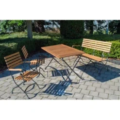 Acamp Set Lindau 2x Sessel 1x Bank 1x Tisch 120 Cm X 80 Cm Teak-Schwarz 18 Acamp Set Lindau 2x Sessel 1x Bank 1x Tisch 120 Cm X 80 Cm Teak-Schwarz -Gartengeschäft 4013556500784 3784 09