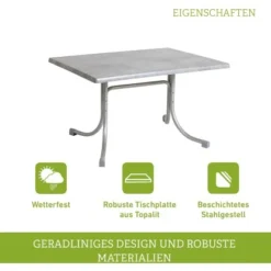 Acamp Tisch Boulevard 120 Cm X 80 Cm Platin-Cemento 10 Acamp Tisch Boulevard 120 Cm X 80 Cm Platin-Cemento -Gartengeschäft 4013556566827 4564 05