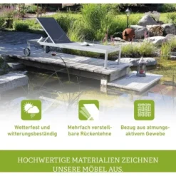 Acamp Liege Rimini 198 Cm X 60 Cm X 35 Cm Platin-Graphit -Gartengeschäft 4013556568081 4623 06