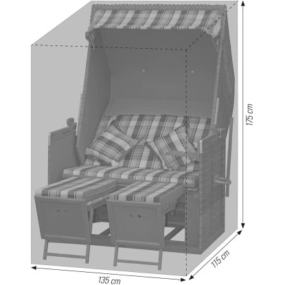 Acamp Premium-Schutzhülle Strandkorb Grau 2 Acamp Premium-Schutzhülle Strandkorb Grau – Bild 2