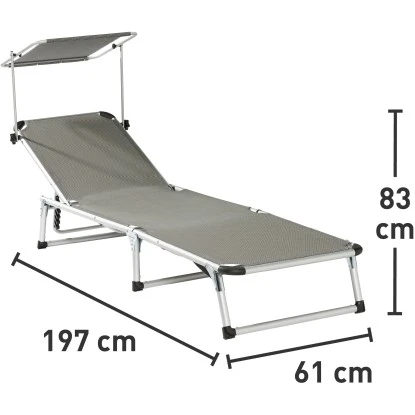 Sonnenliege Grau 2 Sonnenliege Grau – Bild 2